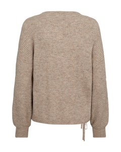 CMIBRA - RIBBED PULLOVER WITH GATHERED DETAIL IN BEIGE