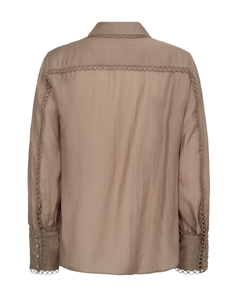 CMMOLLY - SHIRT WITH LACE DETAILS IN BEIGE
