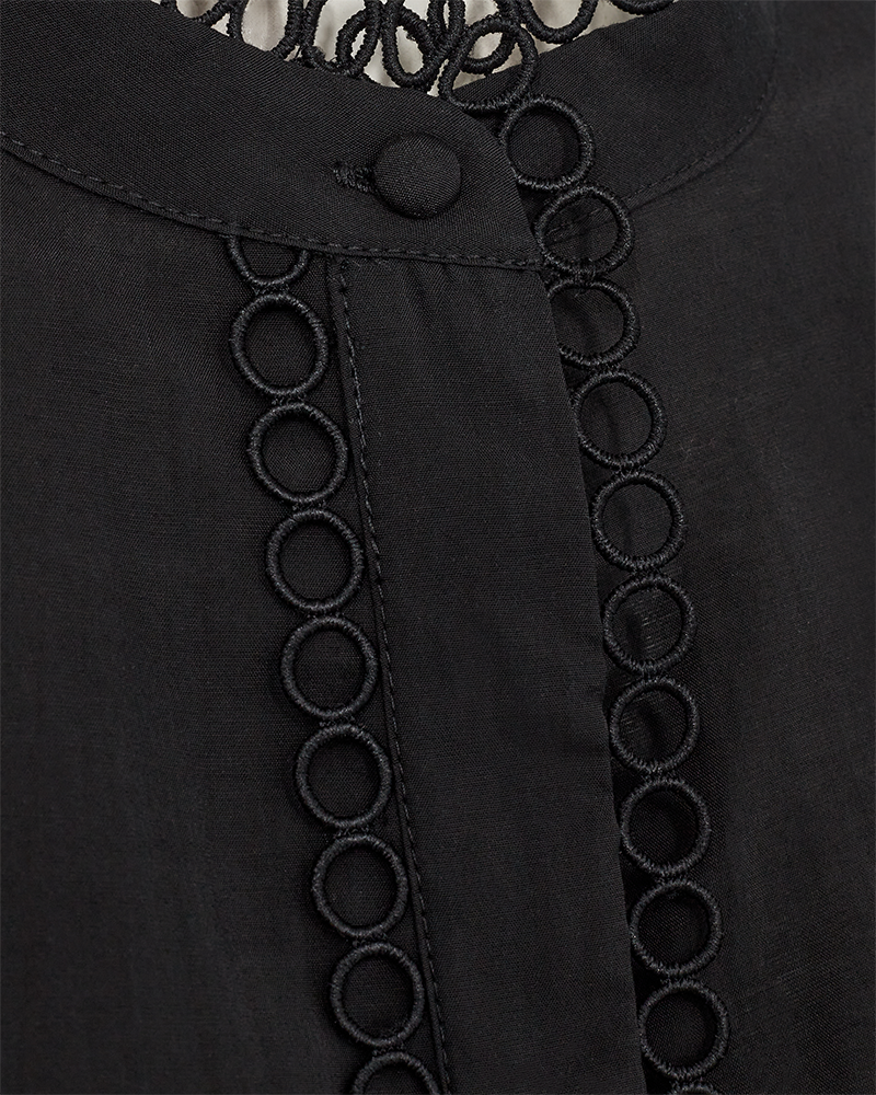 CMMOLLY - SHIRT WITH LACES IN BLACK