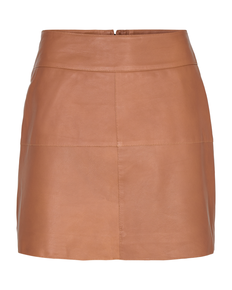 CMROYAL - LEATHER SKIRT IN BROWN