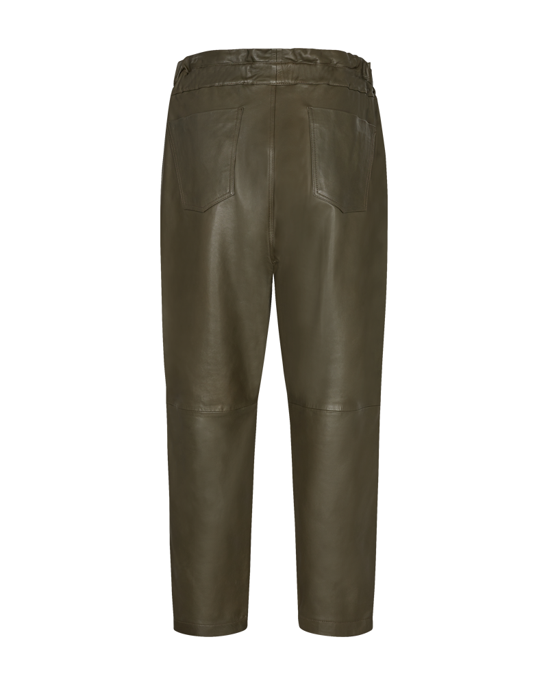 CMPRINCE - LEATHER PANTS IN KHAKI GREEN