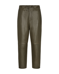 CMPRINCE - LEATHER PANTS IN KHAKI GREEN