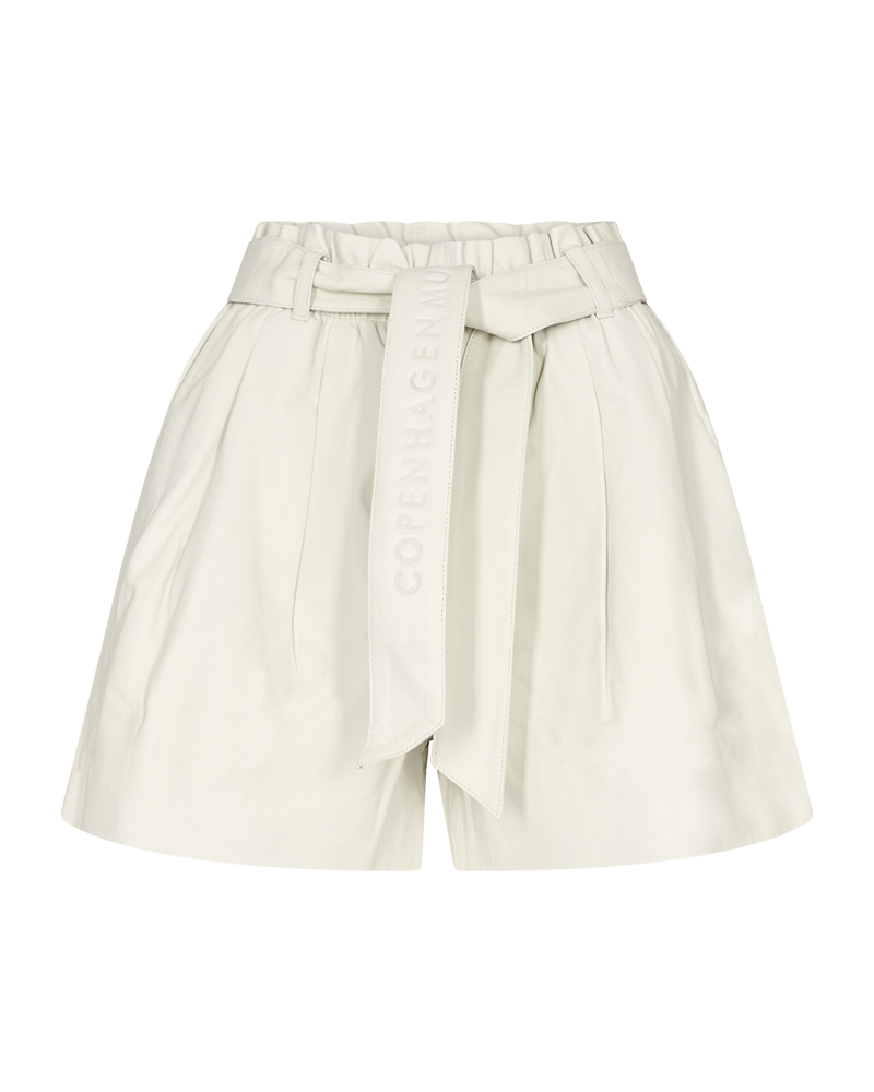 CMROYAL - LEATHER SHORTS IN BEIGE