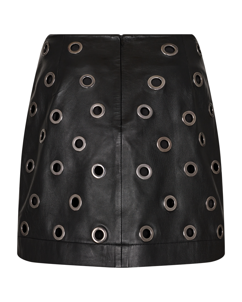 CMROYAL - LEATHER SKIRT IN BLACK
