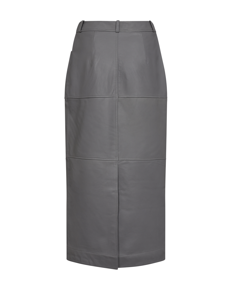 CMROYAL - LEATHER SKIRT IN GREY