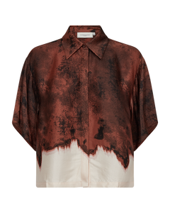 CMSABINA - SHIRT WITH PRINT IN BURGUNDY AND OFF WHITE