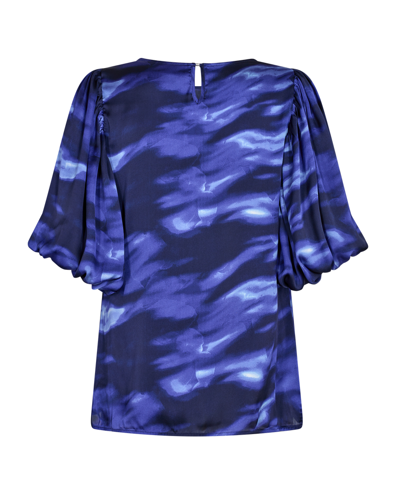 CMMAE - BLOUSE WITH PRINT IN BLACK AND BLUE