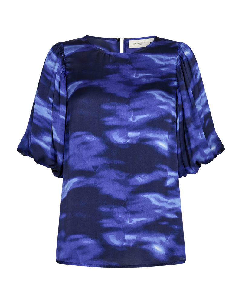 CMMAE - BLOUSE WITH PRINT IN BLACK AND BLUE