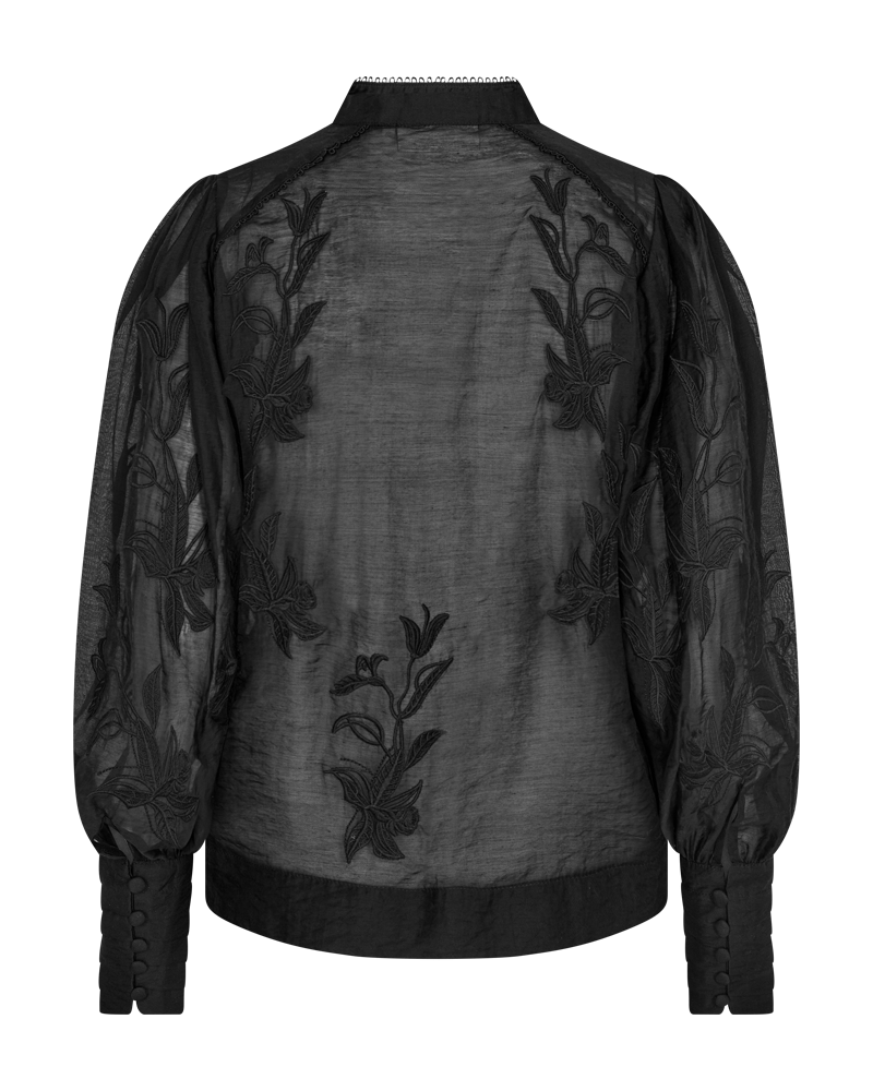 CMTHILDE - SHIRT WITH FLORAL PRINT IN BLACK