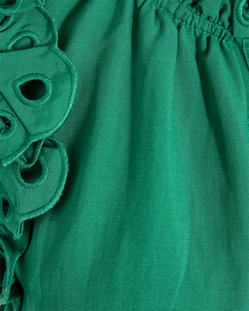 CMNATU - TOP WITH FRILLS IN GREEN