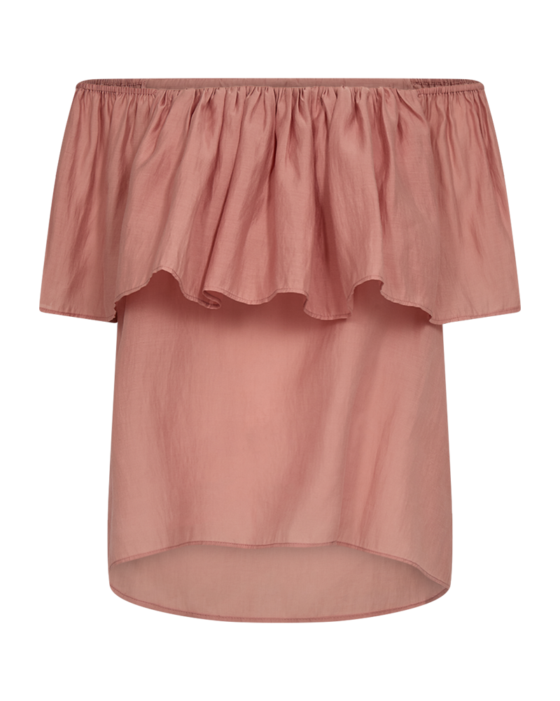 CMMOLLY - BLOUSE WITH RUFFLES IN ROSE