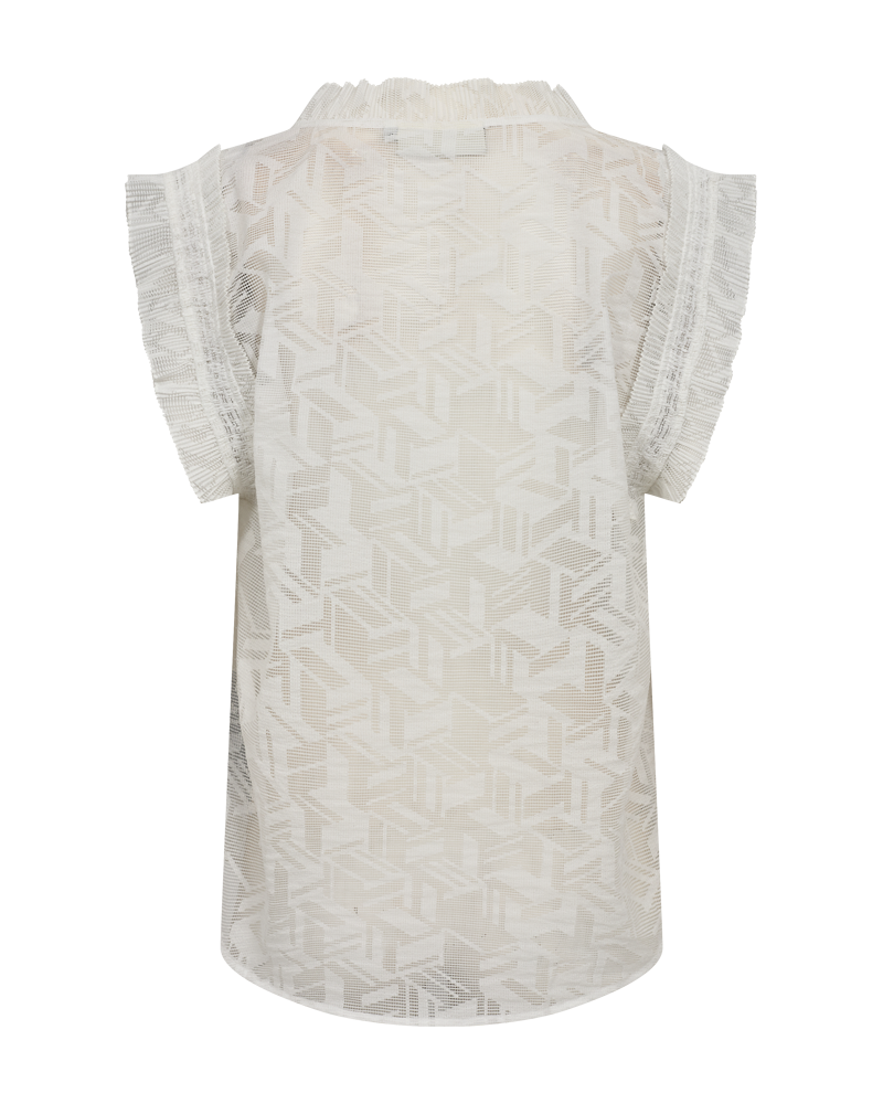 CMJET - BLOUSE WITH HOLE PATTERN IN WHITE