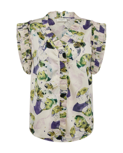 CMFRILL - BLUSE WITH FLORAL PRINT IN PURPLE
