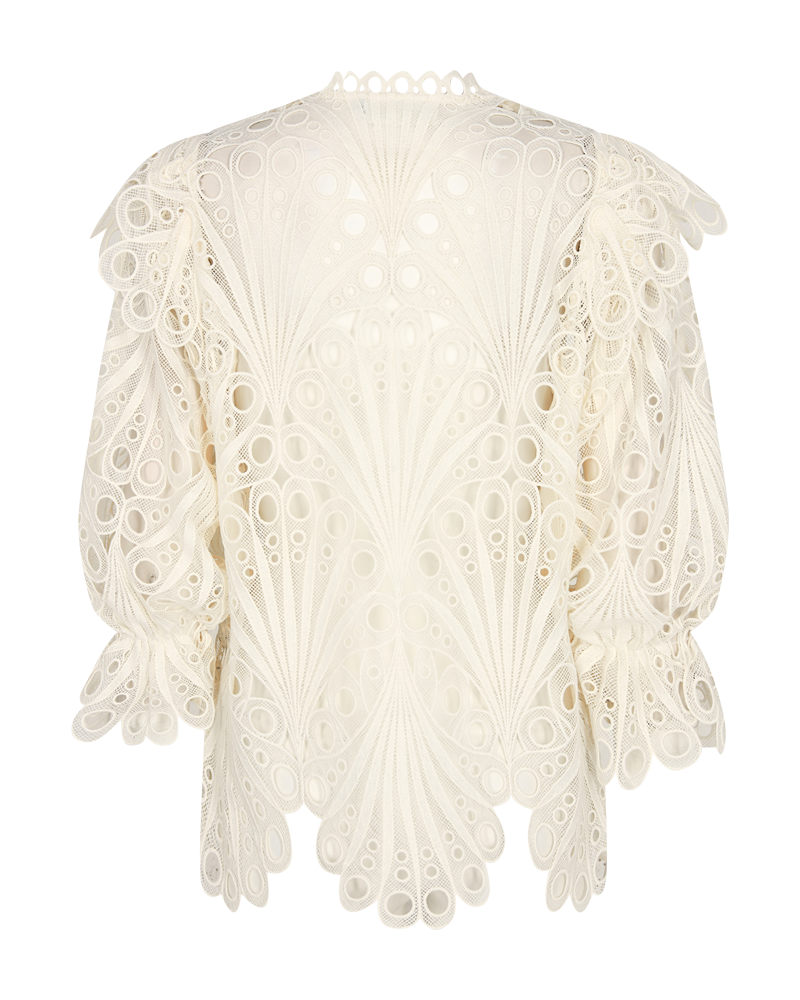 CMMOONLIGHT - BLOUSE WITH HOLE PATTERN IN WHITE