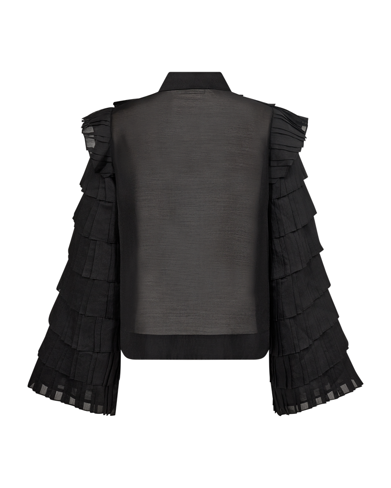 CMBLUEBELL - SHIRT WITH FRILLS IN BLACK