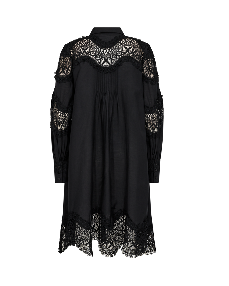 CMMOLLY - DRESS WITH BLONDE DETAILS IN BLACK