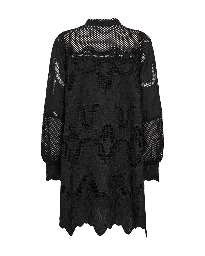 CMBOTRA - DRESS WITH HOLE-PATTERN IN BLACK