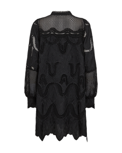 CMBOTRA - DRESS WITH HOLE-PATTERN IN BLACK