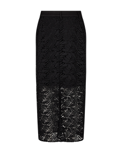CMTILA - SKIRT WITH FLORAL LACES IN BLACK