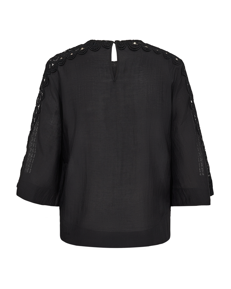 CMMOLLY - BLOUSE WITH LACES IN BLACK