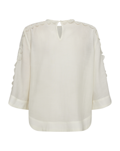 CMMOLLY - BLOUSE WITH LACES IN WHITE