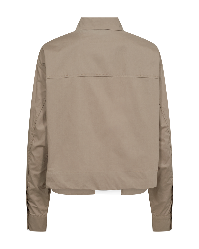 CMBLUR - SHORT SHIRT WITH LOGO DETAIL IN BEIGE