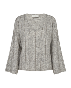 CMIBRA - KNITTED PULLOVER WITH RHINESTONES IN GREY