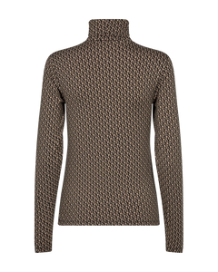 CMLOBBY - PATTERNED BLOUSE WITH TURTLENECK IN BEIGE