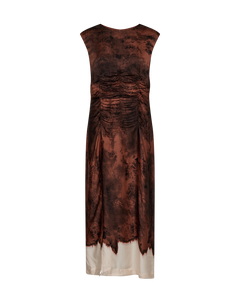 CMSABINA - DRESS WITH PRINT IN BROWN AND BLACK