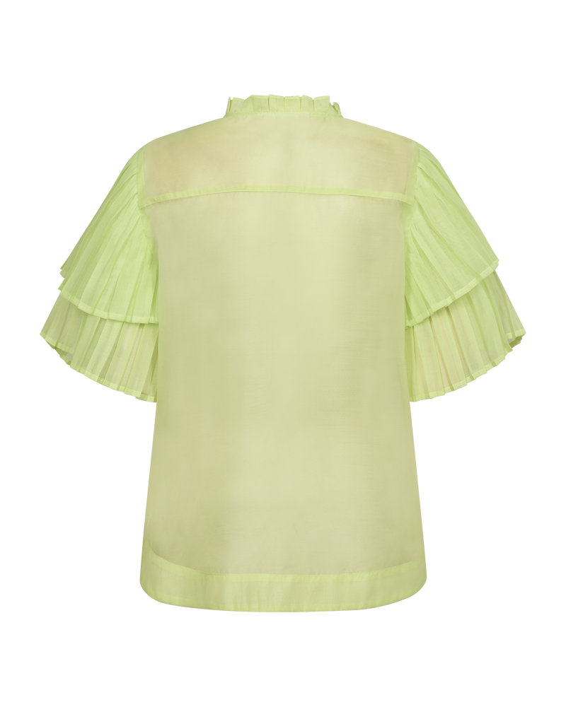 CMBLUEBELL - SHIRT WITH RUFFLES IN GREEN