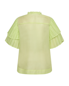 CMBLUEBELL - SHIRT WITH RUFFLES IN GREEN