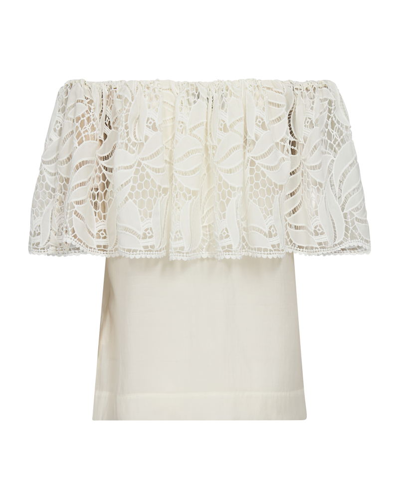 CMMOLLY - OFF-SHOULDER BLOUSE IN WHITE