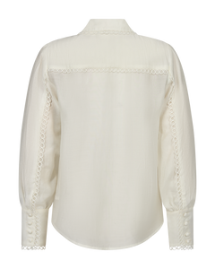 CMMOLLY - SHIRT WITH LACE DETAILS IN WHITE