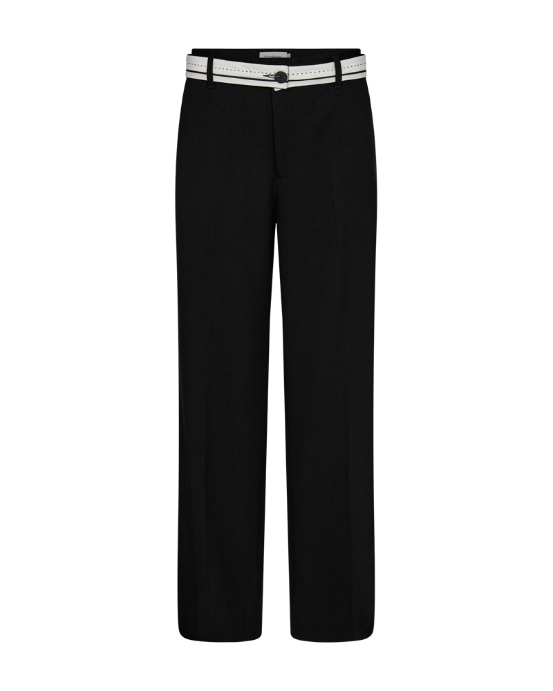 CMTAILOR - LOW WAIST PANTS WITH A BELT IN BLACK