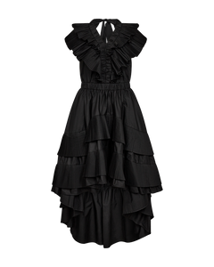 CMPLEAT - DRESS WITH PLEATED RUFFLES IN BLACK