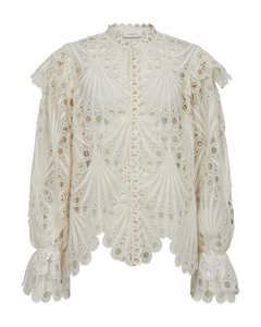 CMMOONLIGHT - BLOUSE WITH LACES IN WHITE