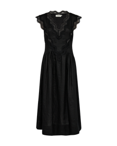 CMNATULI - LONG DRESS WITH LACES IN BLACK